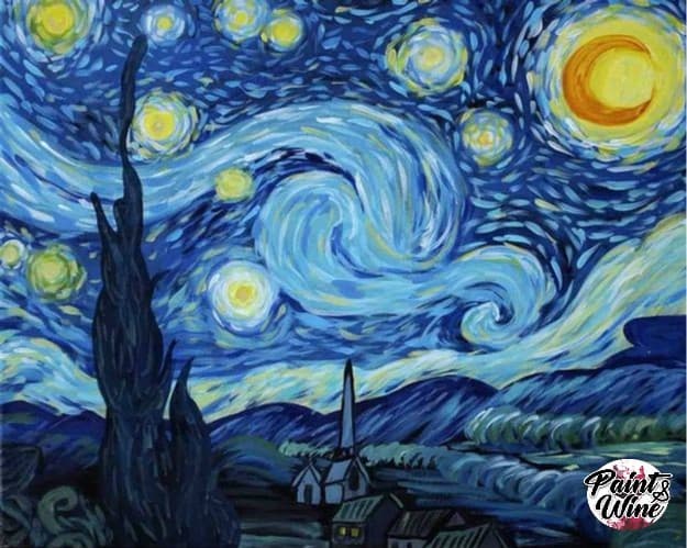 Paint & Wine - Starry Night - Slikarstvo radionica u Zagreb