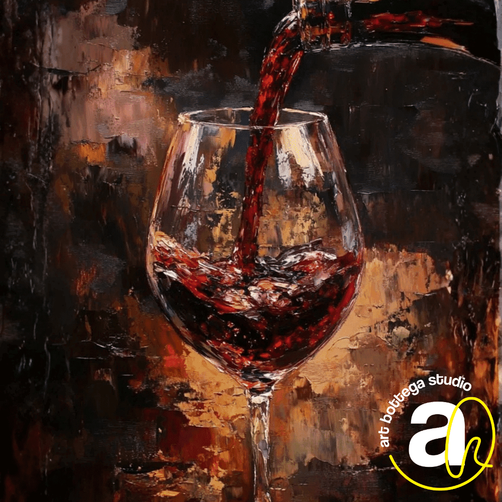 Red wine - Wine & Paint - Slikarstvo radionica u Zagreb