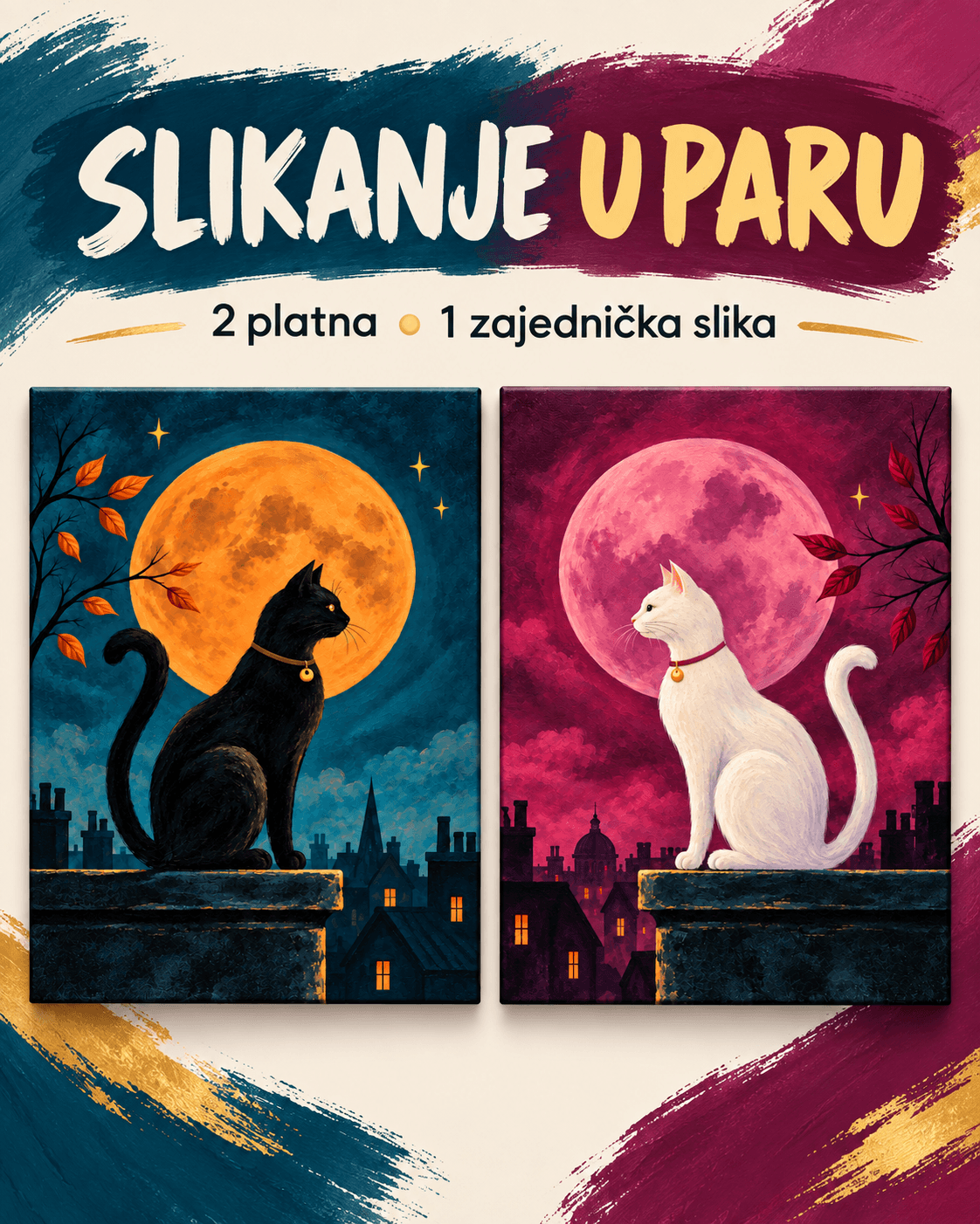 Painting in Pairs – 2 Canvases, 1 Shared Masterpiece - Painting workshop in Zagreb