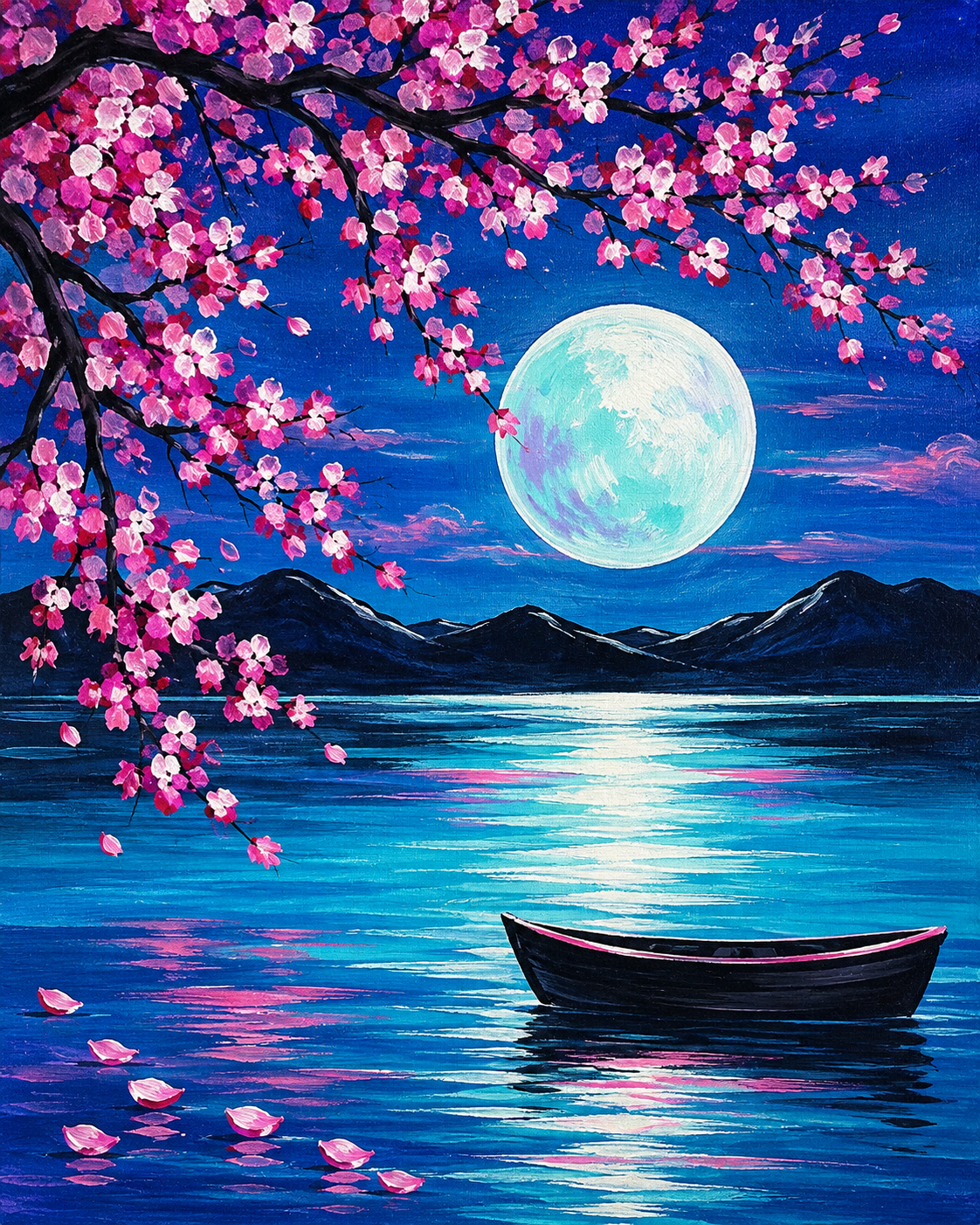 Night Blossom - Painting workshop in Zagreb