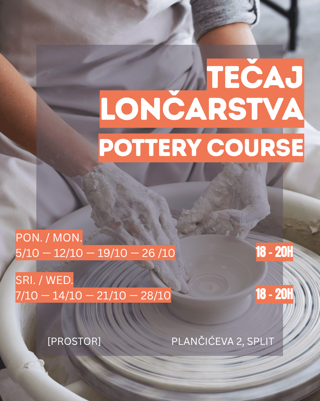 Pottery Course – Working on the Potter’s Wheel - Ceramics workshop in Split