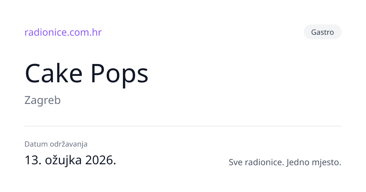 Cake Pops - Zagreb | Radionice